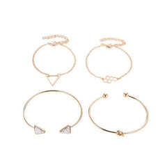 Knotted Triangle Honeycomb Four-piece Bracelet
