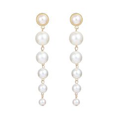 Vintage Pearl Creative Simple Pearl Long Earrings