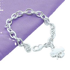 925 Silver Plated Clover Bracelet